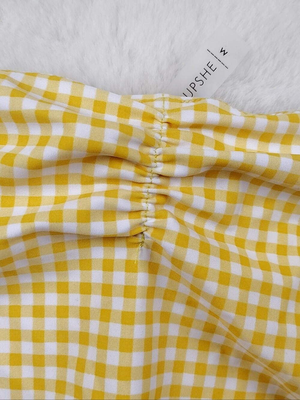 Cupshe Yellow Gingham Ruffle Bikini Size Medium, New With Tags - Picture 10 of 16